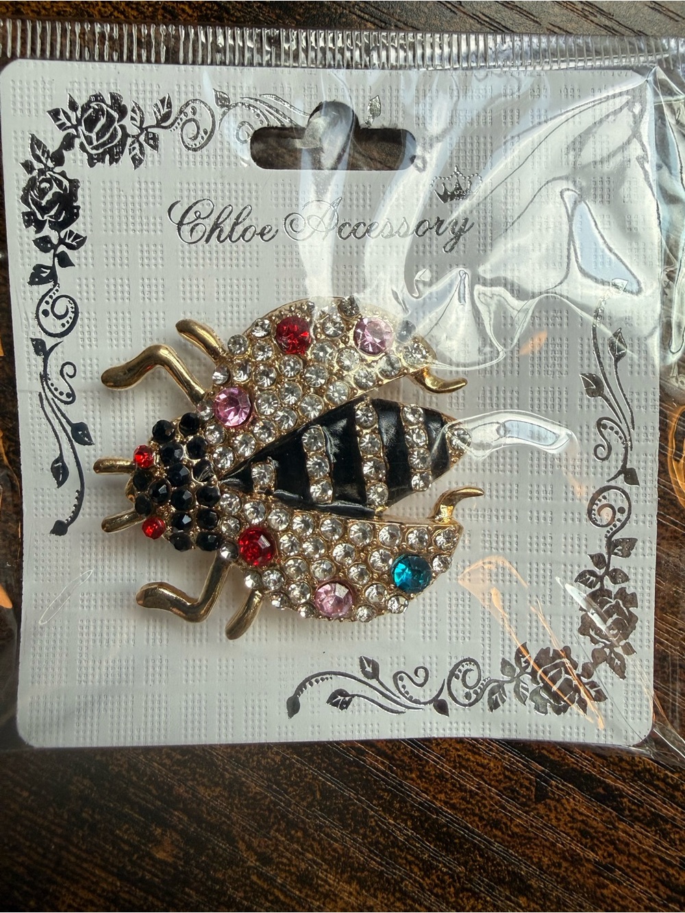 Gold-Tone/Silver-Tone Multicolor Bee Brooch
